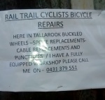 Attention rail trail cyclists